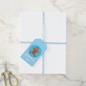 Cute Gingerbrood Man Aangepast kerstfeest Cadeaulabel (Met Touw)