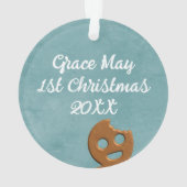 Cute Gingerbrood Man Baby's Eerste Kerstfoto Ornament (achterkant)