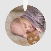 Cute Gingerbrood Man Baby's Eerste Kerstfoto Ornament (voorkant)