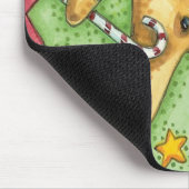 Cute Gingerbrood Man Bbladerhorn, kerstSnoep Muismat (Hoek)