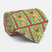 Cute Gingerbrood Man Bbladerhorn, kerstSnoep Stropdas (Opgerold)