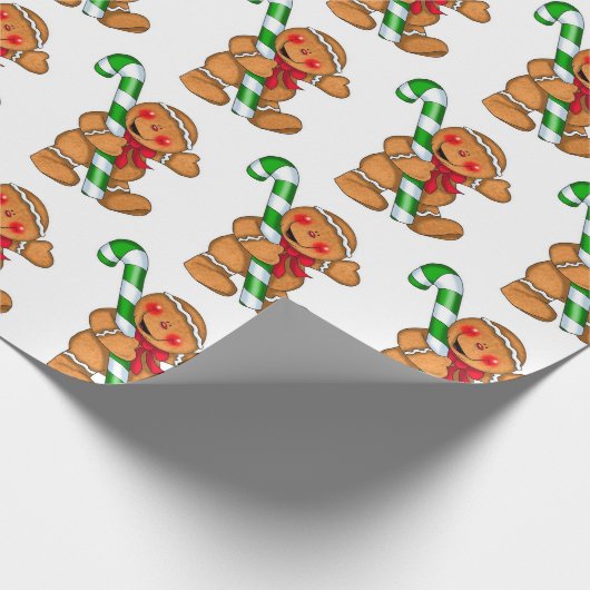 Cute Gingerbrood Man Cadeaupapier (Hoek)