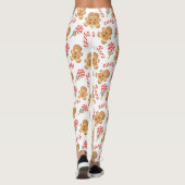 Cute Gingerbrood Man Candy Cane Pattern Leggings (Achterkant)