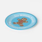 Cute Gingerbrood Man Cookie Custom Kerstparty Papieren Bordje (Gekanteld)