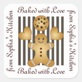 Cute Gingerbrood Man Cookie Homemade Labels (Voorkant)