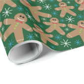 Cute Gingerbrood Man Cookies Cadeaupapier (Rol Hoek)