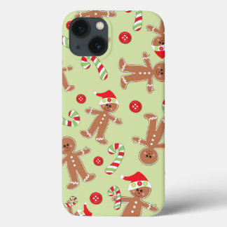Cute Gingerbrood Man Festive Kerstmis Snoep Thema iPhone 13 Hoesje