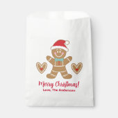 Cute Gingerbrood Man met kerstcadeaus Bedankzakje (Voorkant)