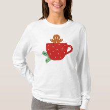 Cute gingerbrood man met kersttaart-shirt