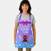 Cute Gingerbrood Man met Snowflakes Baking Team Schort (Insitu)