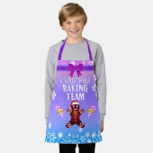 Cute Gingerbrood Man met Snowflakes Baking Team Schort (Gedragen)