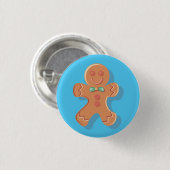 Cute Gingerbrood Man Pin Ronde Button 3,2 Cm (Voorkant /achterkant)