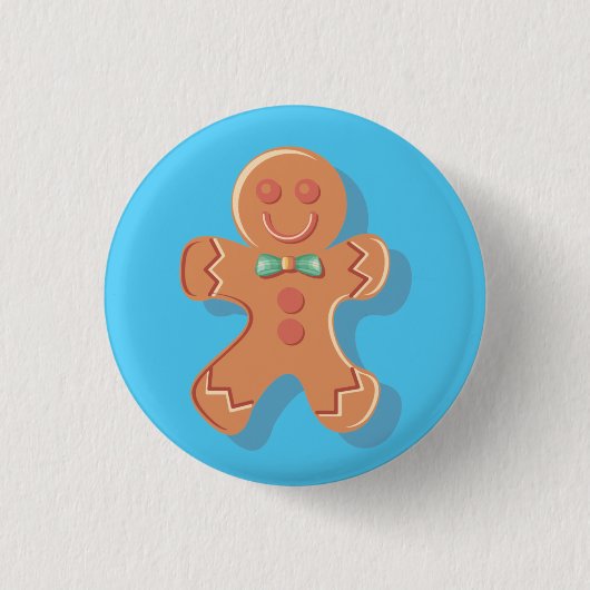 Cute Gingerbrood Man Pin Ronde Button 3,2 Cm (Voorkant)