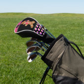 Cute Gingerbrood Man Pink Glitter Monogrammed Golfheadcover (Insitu)