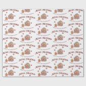 Cute Gingerbrood met kerstmis Cadeaupapier (Vlak)