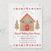 Cute Gingerbrood Open House Rustige kerstfeestdag Kaart (Voorkant)