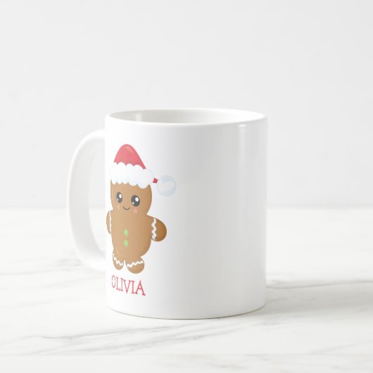 Cute Gingerbrood Persoonlijke kerstMok Koffiemok (Voorkant links)