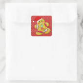 Cute Gingerbrood voor kerstmis Vierkante Sticker (Tas)