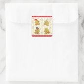 Cute Gingerbrood voor kerstmis Vierkante Sticker (Tas)
