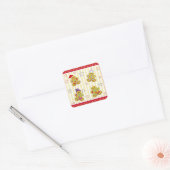 Cute Gingerbrood voor kerstmis Vierkante Sticker (Envelop)