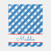 Cute Gingham Personalized Fleece Blanket (Voorkant)