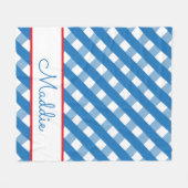Cute Gingham Personalized Fleece Blanket (Voorkant (Horizontaal))
