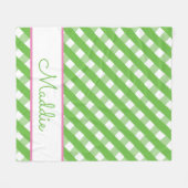 Cute Gingham Personalized Fleece Blanket (Voorkant (Horizontaal))