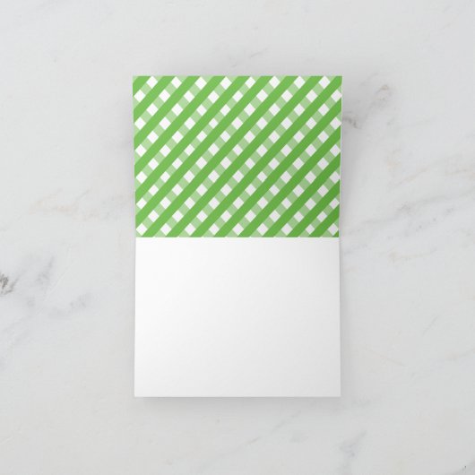 Cute Gingham Personalized Folded Note Cards Bedankkaart (Binnen)