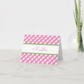 Cute Gingham Personalized Folded Note Cards Bedankkaart (Voorkant)