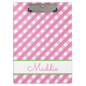 Cute Gingham Personalized klembord (Voorkant)