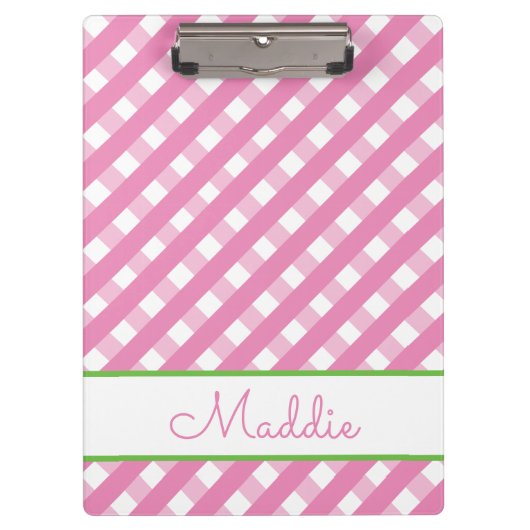 Cute Gingham Personalized klembord (Voorkant)