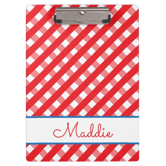 Cute Gingham Personalized klembord (Voorkant)
