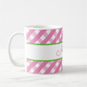 Cute Gingham Personalized Mug Koffiemok (Links)