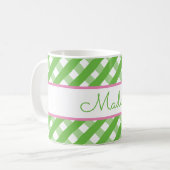 Cute Gingham Personalized Mug Koffiemok (Voorkant links)
