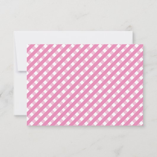Cute Gingham Personalized Note Cards Bedankkaart (Achterkant)