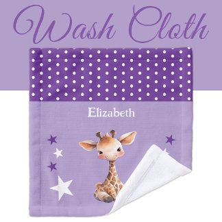 Cute girafe ajouter nom pois étoiles violet