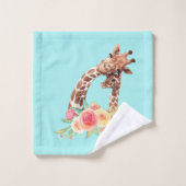 Cute Giraffe Aquarelle Maman & Baby Motif (Gant de toilette)