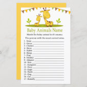 Cute giraffe Baby Animals Name Game (Voorkant / Achterkant)
