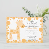 Cute Giraffe Baby shower Invitation Kaart (Staand voorkant)