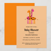 Cute Giraffe Baby Shower Invitations (Devant / Derrière)