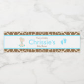Cute Giraffe Baby shower Party Waterfles Etiket (Enkel label)