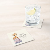 Cute Giraffe Baby Vierkante Kartonnen Onderzetter (Insitu)