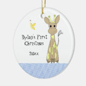 Cute Giraffe Baby's Eerste Kerstmis Keramisch Ornament (Links)