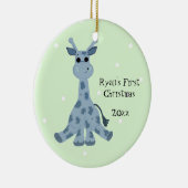 Cute Giraffe Baby's Eerste Kerstmis Keramisch Ornament (Rechts)