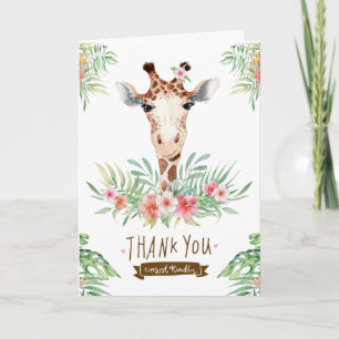 Cute Giraffe Bedankt Kaart