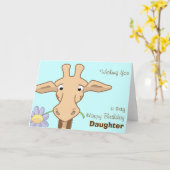 Cute Giraffe Birthday Kaart (Gele Bloem)