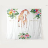 Cute Giraffe Bloemige Baby Shower Fotohokje Prop Wandkleed (Voorkant (horizontaal))