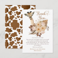 Cute Giraffe Boho Dried Grasses Baby shower Dank