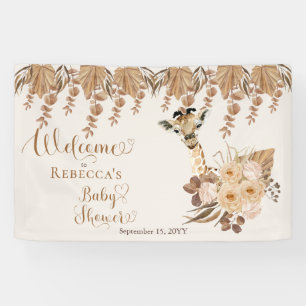 Cute Giraffe Boho Dried Grasses Baby Shower Spandoek
