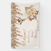 Cute Giraffe Boho Dried Grasses Baby Shower Spandoek (Verticaal)